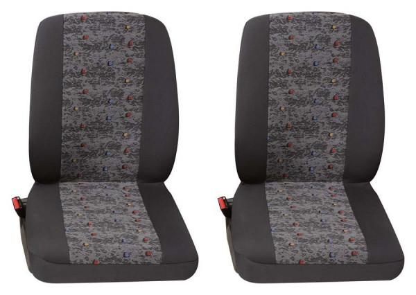 kurzer | Kombis Kombi vorne Sitzbezüge bis PETEX | jetzt Profi3 T6 2-tlg. und Radstand 2x VW 06/2015 ab passend Einzelsitz grau für Transporter |